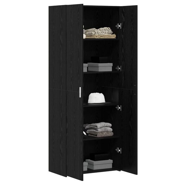 vidaXL Highboard 2 pcs Black Oak 70 x 42.5 x 185 cm