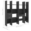 vidaXL 4 Piece Book Cabinet Set Grey Engineered Wood