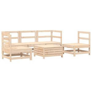 vidaXL 6 Piece Garden Sofa Set Solid Wood Pine