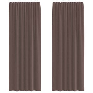 vidaXL Voile Curtains with Tab Top 2 pcs Brown