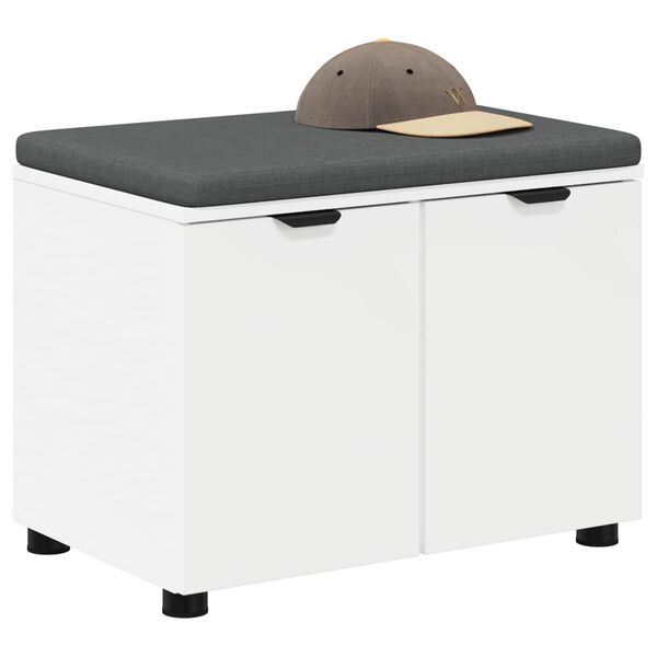 vidaXL Hall Bench with Cushion with Storage White 60 x 38 x 46 cm
