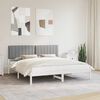 vidaXL Bed Frame with Upholstered Headboard Light Grey 180 x 200 cm