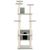 vidaXL Cat Tree with Sisal Scratching Posts Light Grey 162 cm