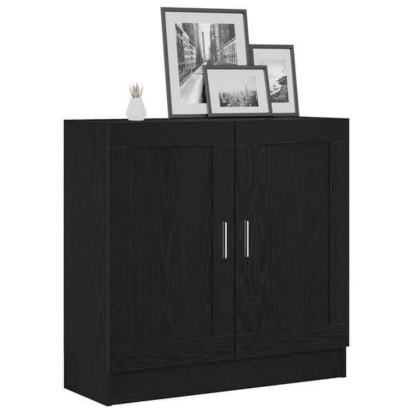 vidaXL Book Cabinet Black Oak 82.5 x 30.5 x 80 cm Engineered Wood