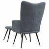 vidaXL Relaxing chair with Footstool 2 pcs Dark Grey Velvet