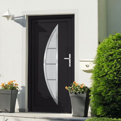 vidaXL Front Door Anthracite 108x208 cm PVC
