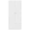 vidaXL Wardrobe White 80x52x180 cm Engineered Wood