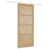 vidaXL Sliding Door Natural and White 86 x 198.5 cm Solid Pine Wood