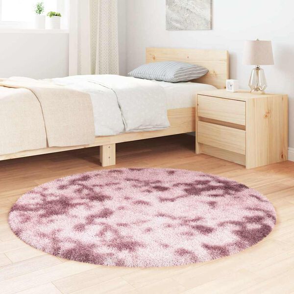 vidaXL Shaggy Rug High Pile NAVARRA Dusty Pink 120x120 cm Polyester