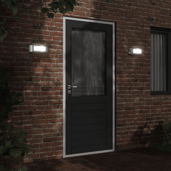 vidaXL Outdoor Wall Lights 2pcs Silver Stainless Steel