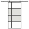 vidaXL Sliding Door with Hardware Set Black 102.5x205 cm Tempered Glass