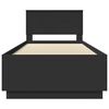 vidaXL Bed Frame with Headboard Black 70 x 190 cm Engineered Wood