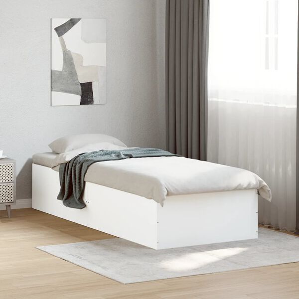 vidaXL Bed Frame without Mattress White 90x190 cm Single
