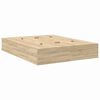 vidaXL Storage Bed Frame Sonoma Oak 140 x 190 cm Engineered Wood