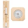 vidaXL 2 in 1 Sauna Hygrothermograph and Sand Timer Set Solid Wood Pine