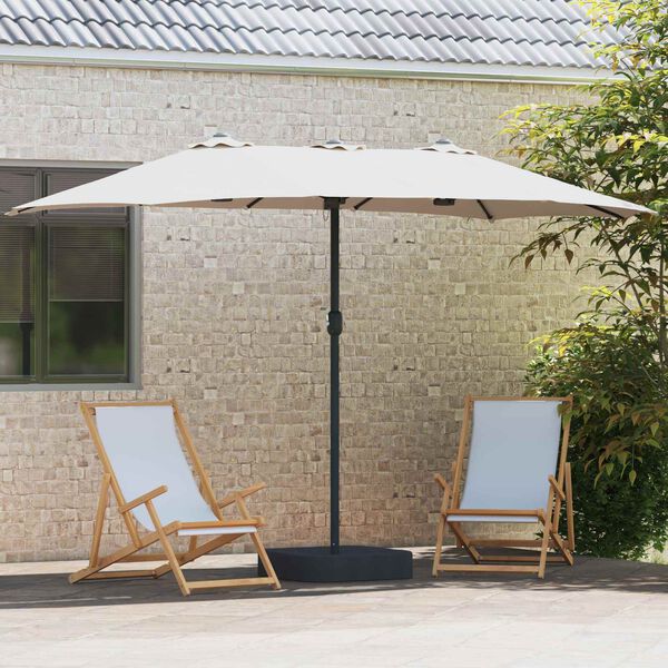 vidaXL Garden Parasol Sand and Anthracite 385 x 209 x 244 cm Polyester