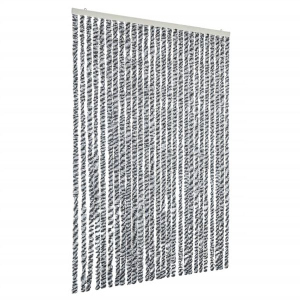 vidaXL Fly Curtain Grey and Black and White 118x220 cm Chenille