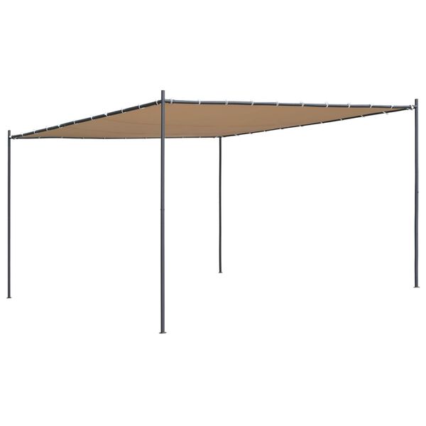 vidaXL Gazebo with Slanted Roof 400x400x270 cm Beige 180 g/m&sup2;