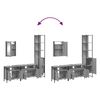 vidaXL 4 Piece Bathroom Furniture Set Grey Sonoma Engineered Wood
