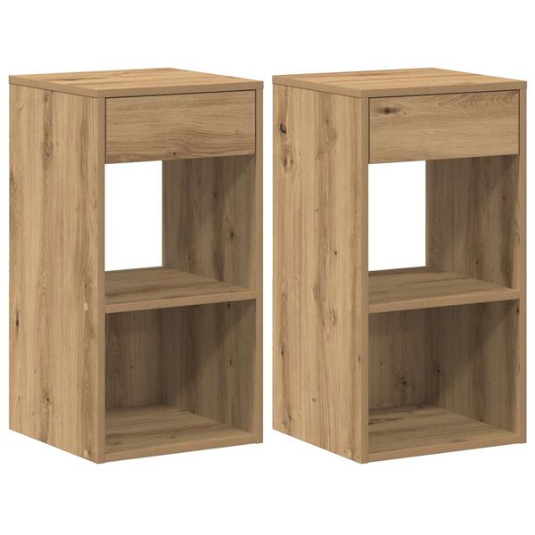 vidaXL Bedside Cabinets with Drawer 2 pcs Artisan Oak 35x34x66.5 cm