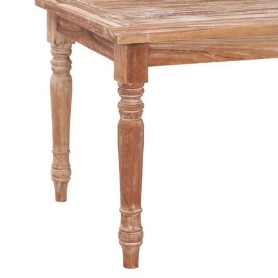 vidaXL Batavia Coffee Table 90x50x45 cm White Wash Solid Teak Wood