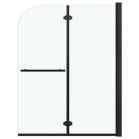 vidaXL Folding Shower Enclosure 2 Panels ESG 95x140 cm Black