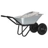 vidaXL Wheelbarrow Silver and Black 137 x 60 x 65.5 cm Steel