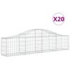 vidaXL Arched Gabion Baskets 20 pcs 200x30x40/60 cm Galvanised Iron