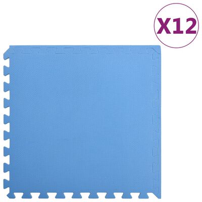 vidaXL Floor Mats 12 pcs 4.32 ㎡ EVA Foam Blue