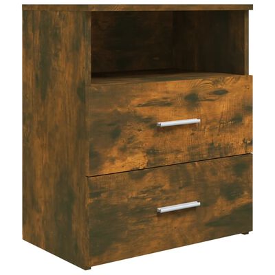 vidaXL Bed Cabinet Smoked Oak 50x32x60 cm
