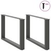 vidaXL Coffee Table Legs U-Shaped 2 pcs Anthracite 60x(42-43) cm Steel