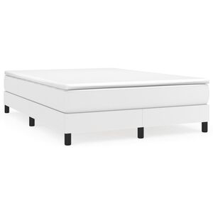 vidaXL Box Spring Bed Frame White Double Faux Leather (UK/IE/FI/NO only)