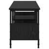 vidaXL TV Cabinet Black Oak 100 x 35 x 45 cm Engineered Wood and Iron