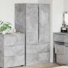 vidaXL Bathroom Cabinet with Drawer Concrete Grey 79.5 x 49 x 156 cm