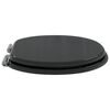vidaXL Toilet Seat 2 pcs Black 44 x 38 cm MDF board