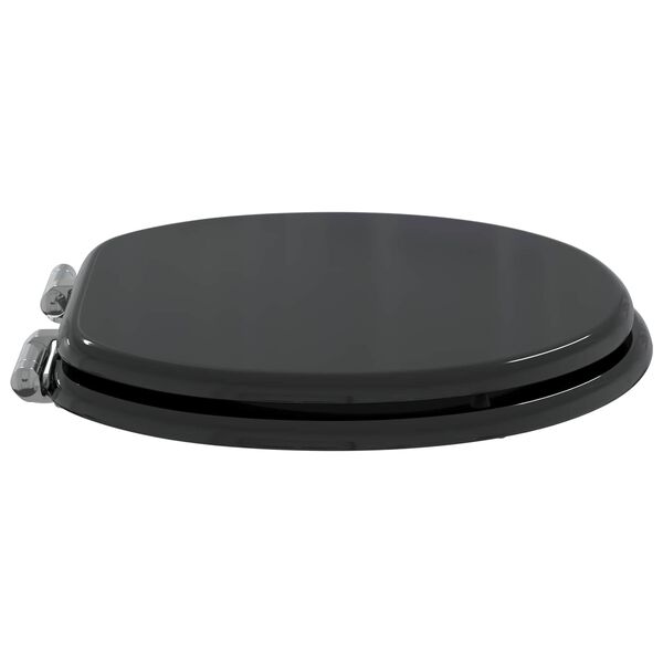 vidaXL Toilet Seat 2 pcs Black 44 x 38 cm MDF board