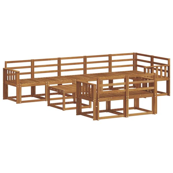 vidaXL Outdoor Sofa Set 9 pcs Natural Solid Acacia Wood