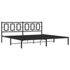 vidaXL Metal Bed Frame without Mattress with Headboard Black 193x203cm