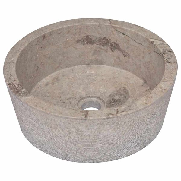 vidaXL Sink Grey &Oslash;40x15 cm Marble