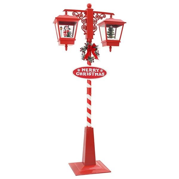 vidaXL Chirstmas Street Lamp with 2 Lanterns Red 40.5 x 80 x 188 cm