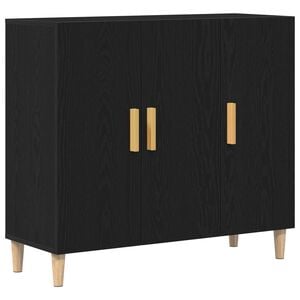 vidaXL Sideboard Black Oak 90 x 34 x 80 cm Engineered Wood