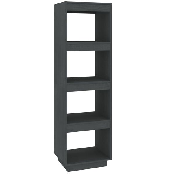 vidaXL Book Cabinet/Room Divider Grey 40x35x135 cm Solid Pinewood