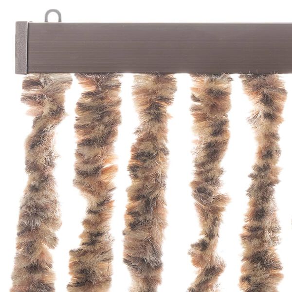 vidaXL Fly Curtain Beige and Dark Brown 56x185 cm Chenille