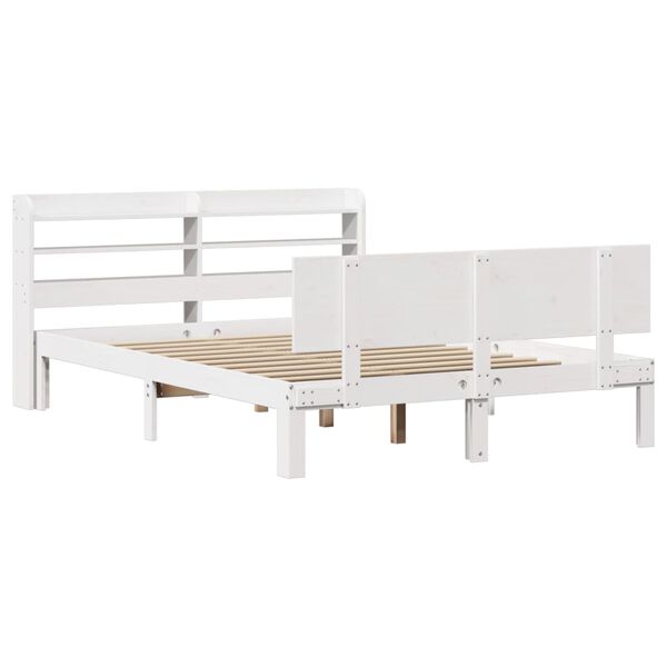 vidaXL Bed Frame with Headboard without Mattress White 120x200 cm