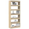 vidaXL Book Cabinet Sonoma Oak 80 x 30 x 198 cm Engineered Wood