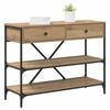 vidaXL Console Table with Drawer Brown 100 x 34.5 x 75 cm Wood