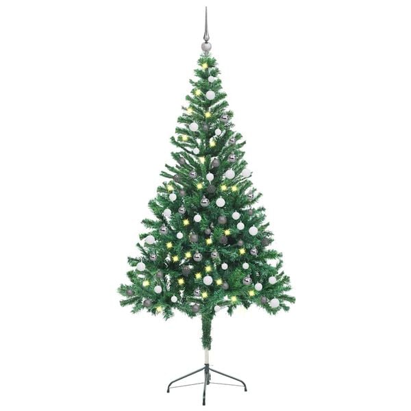 vidaXL Artificial Pre-lit Christmas Tree with Ball Set 150cm 380 Branches