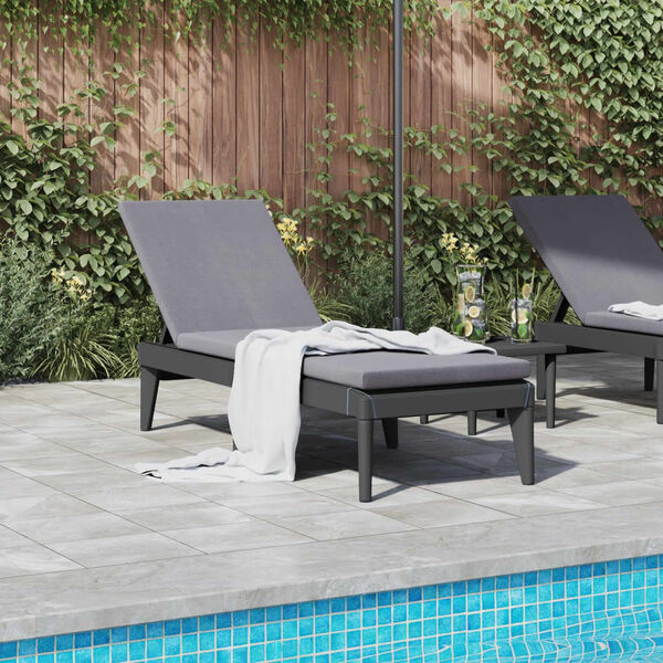 vidaXL Sun Lounger Anthracite 186x60x29 cm PP