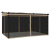 vidaXL Gazebo with Mesh Walls Taupe 4x3 m Steel