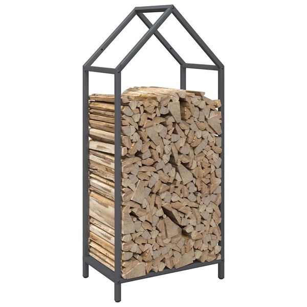 vidaXL Firewood Rack Anthracite 40x25x90 cm Cold-rolled steel